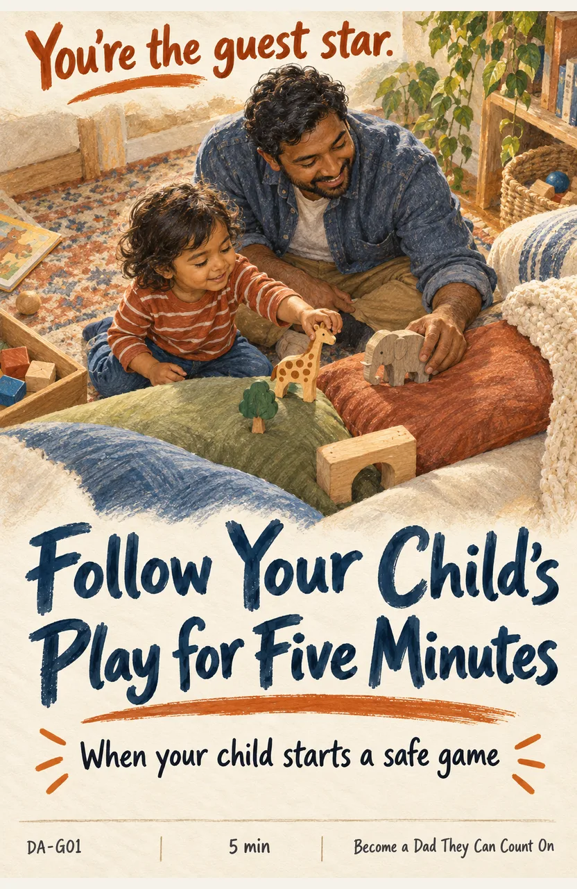 Follow Your Child’s Play for Five Minutes When: your child starts a safe game
