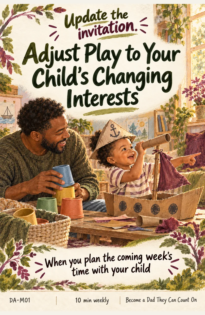 Adjust One Play Offer to Your Child’s Changing Interests When: you plan the coming week’s time with your child