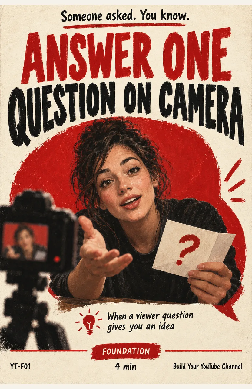 Answer one question on camera When: a viewer question gives you an idea