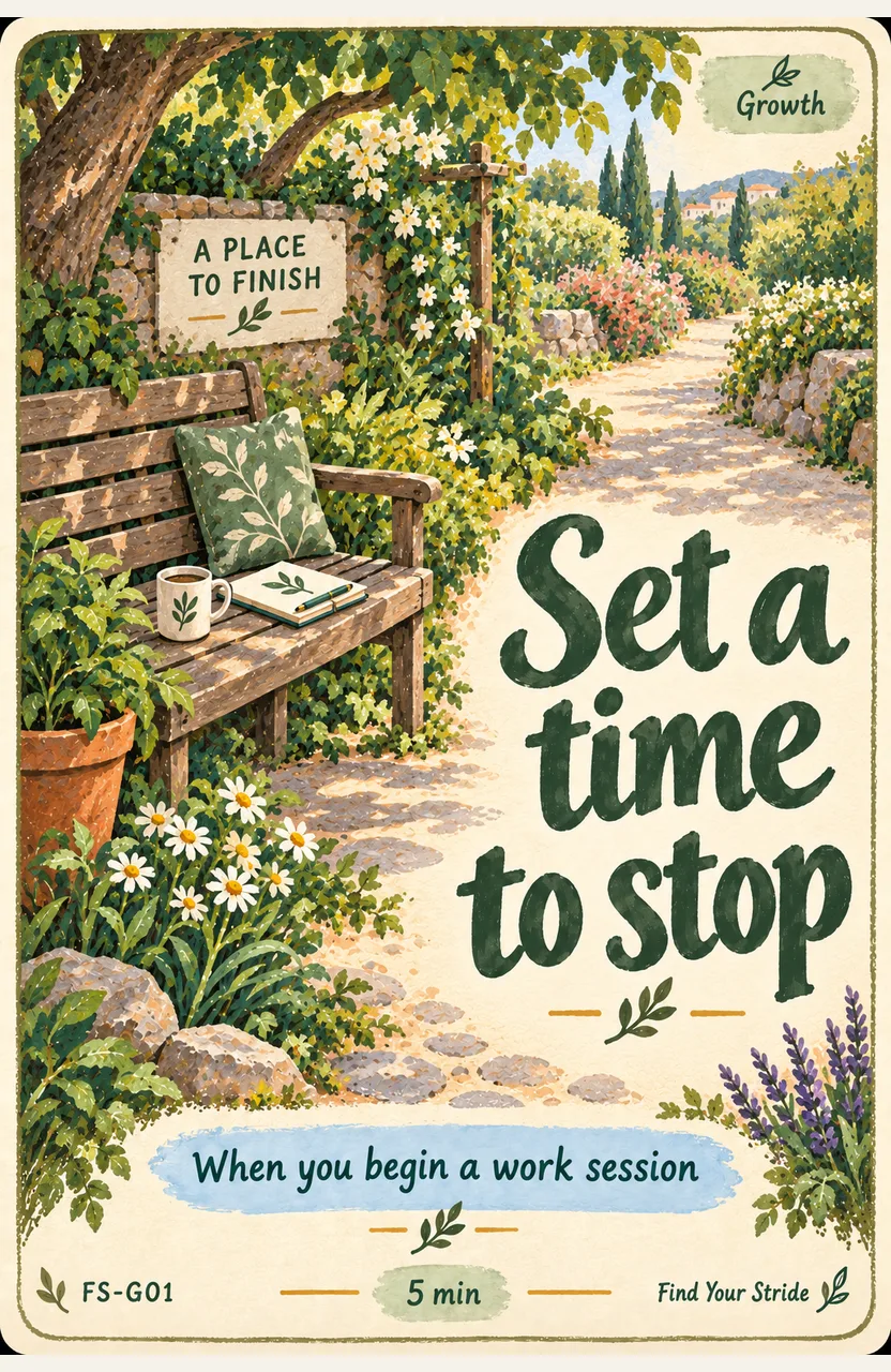 Set a time to stop When: When you begin a work session.