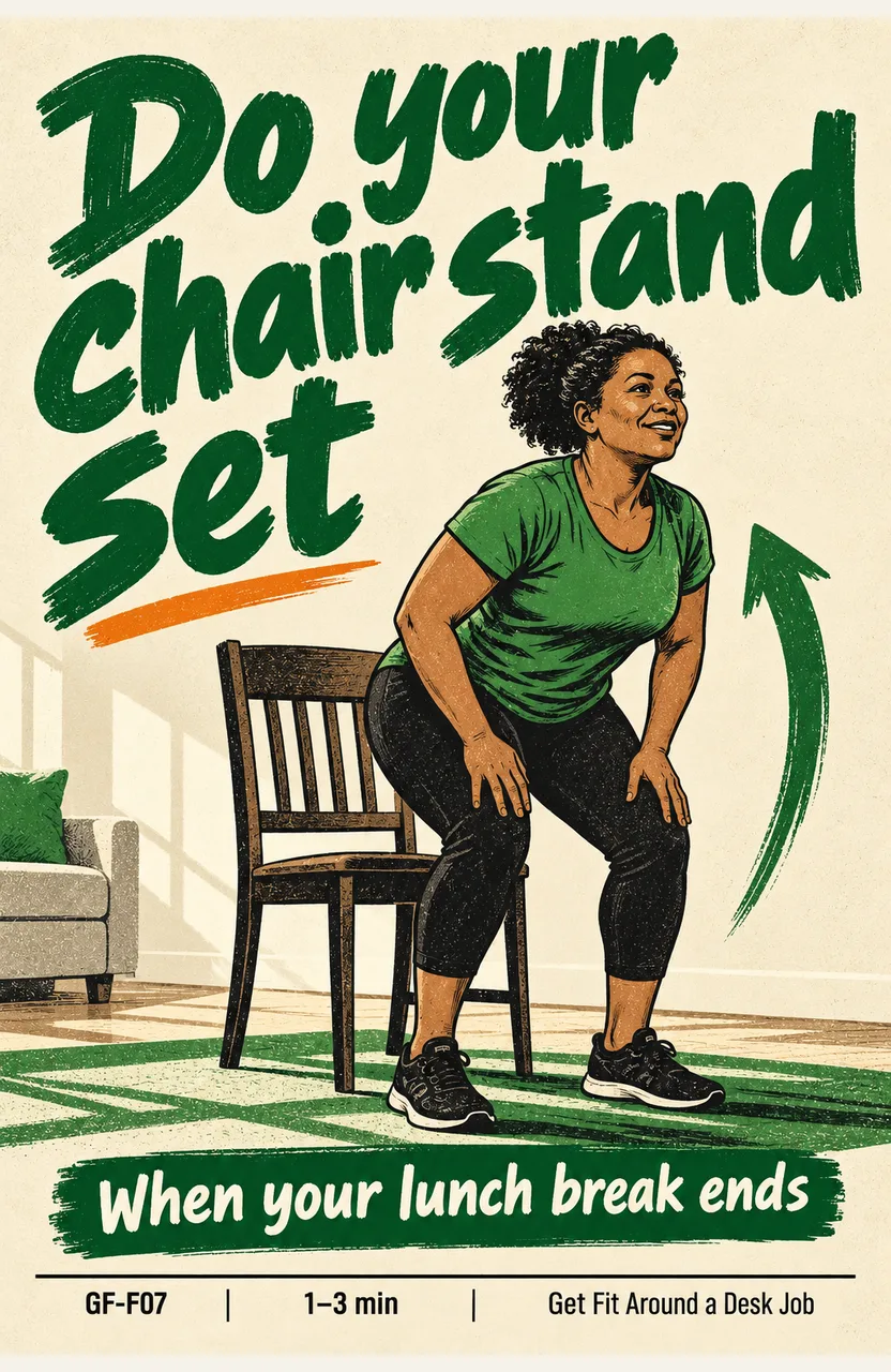 Do your chair stand set When: your lunch break ends
