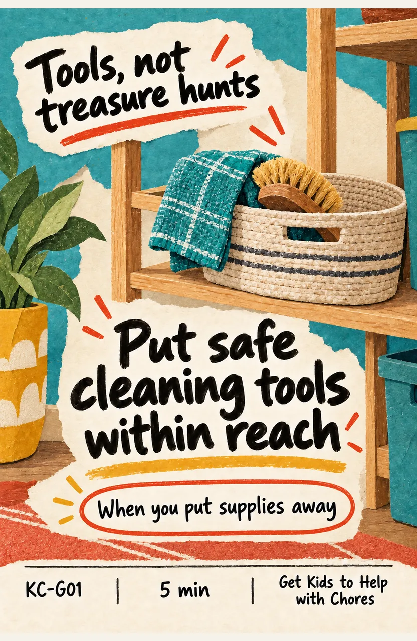 Put Safe Cleaning Tools Within Reach When: you put cleaning supplies away